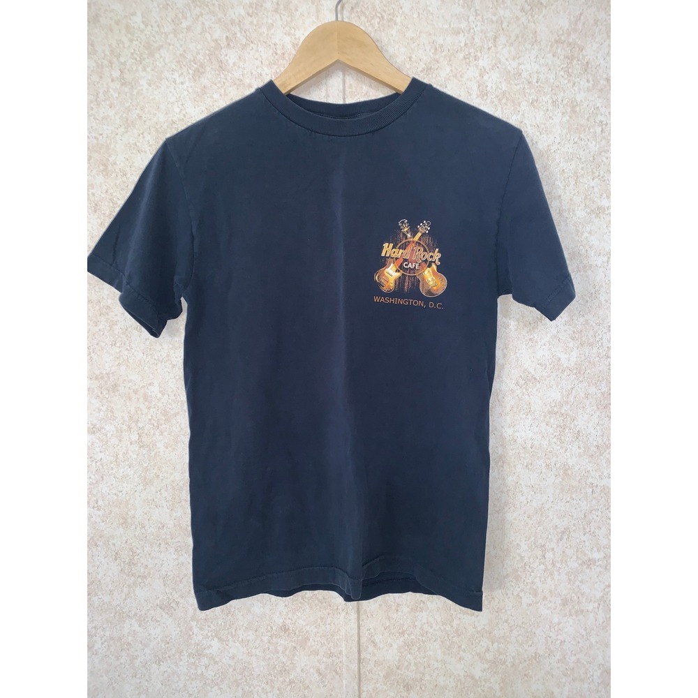 Hard Rock Cafe Washington DC Navy Blue Graphic T-Shirt Save The Planet Small